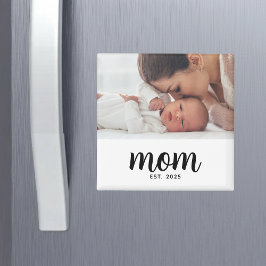 Mom Established Photo Gift Magnet