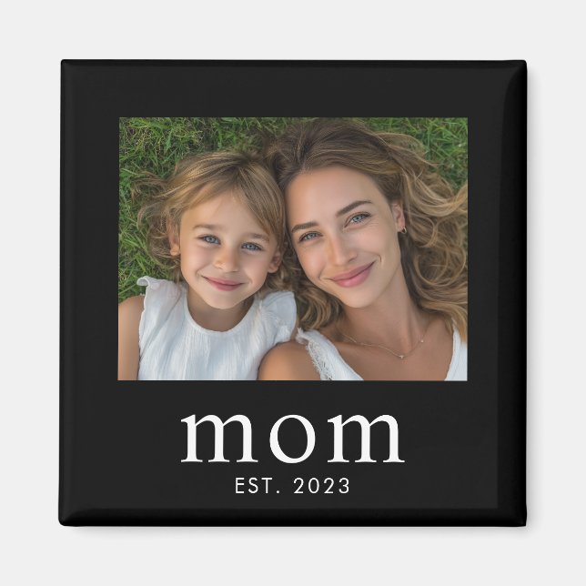 Mom Established Photo Gift  Magnet (Framsidan)