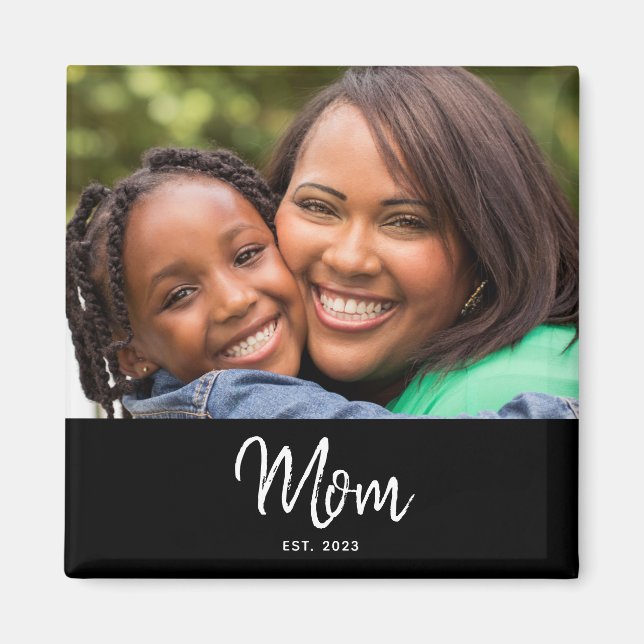  Mom Established Photo Mother's Day Magnet (Framsidan)