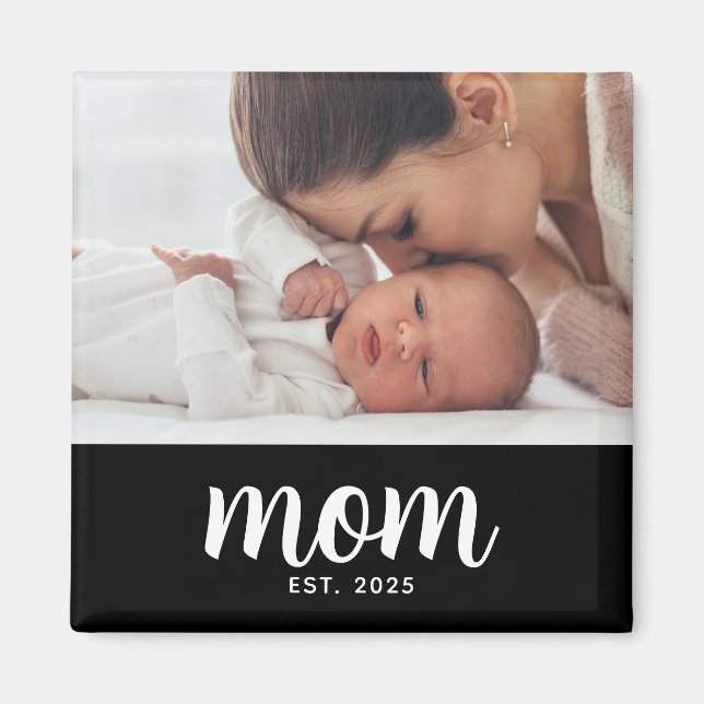 Mom Established Photo Mother's Day Magnet (Framsidan)
