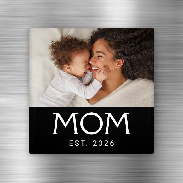 Mom Established Photo Mother's Day Magnet (Skapare uppladdad)