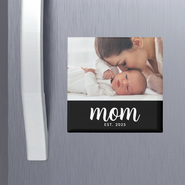 Mom Established Photo Mother's Day Magnet (Skapare uppladdad)