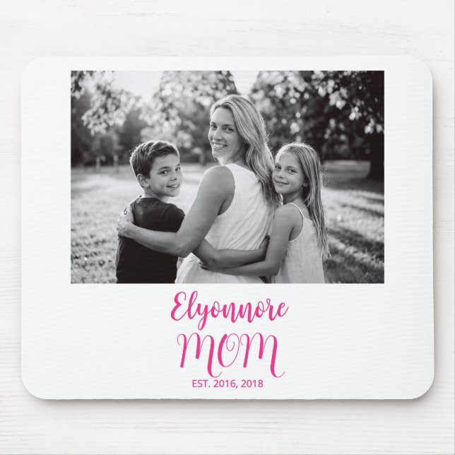 Mom Established Pink Script Name Photo  Musmatta (Framsidan)