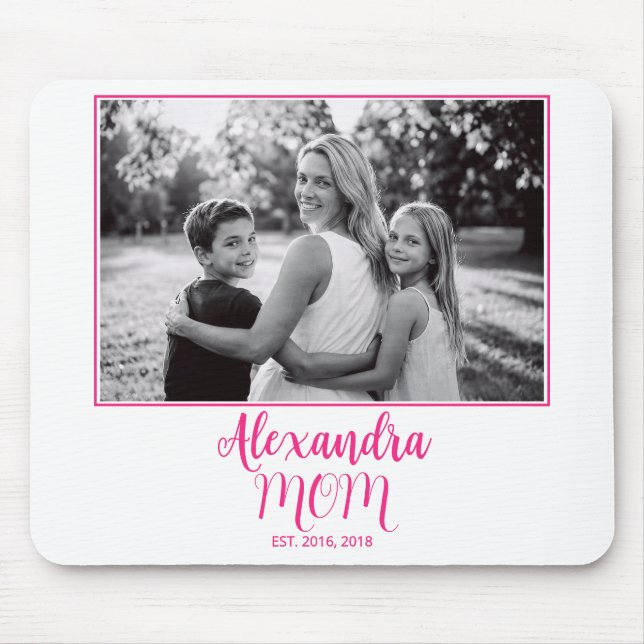 Mom Established Pink Script Name Photo  Musmatta (Framsidan)