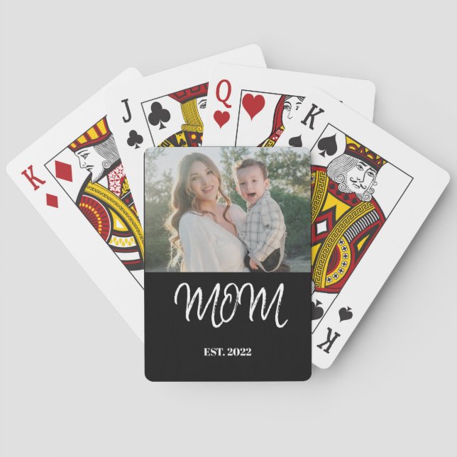 Mom established, Poker Cards with Photo  Casinokort (Baksidan)
