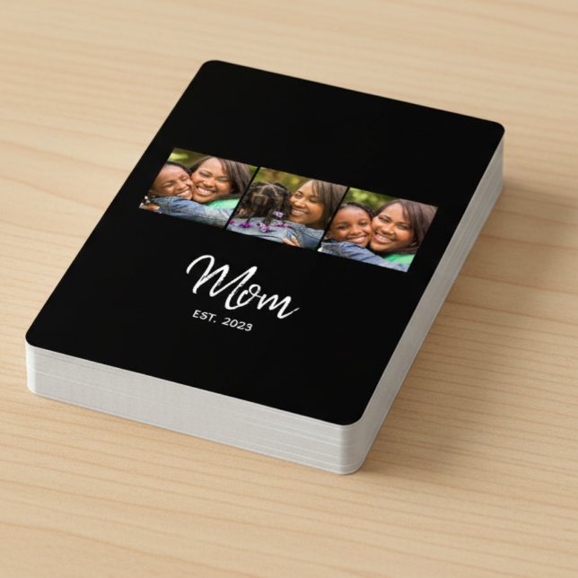Mom Established Script Black 3 Photo  Casinokort (Skapare uppladdad)