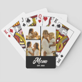 Mom Established Script Black 3 Photo Casinokort