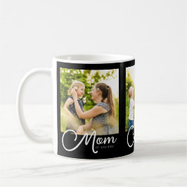 Mom Established Script Black 3 Photo Coffee Mug Kaffemugg