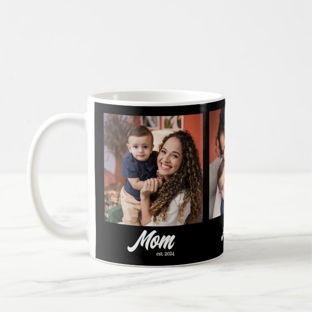 Mom Established Script Black 3 Photo Kaffemugg (Vänster)