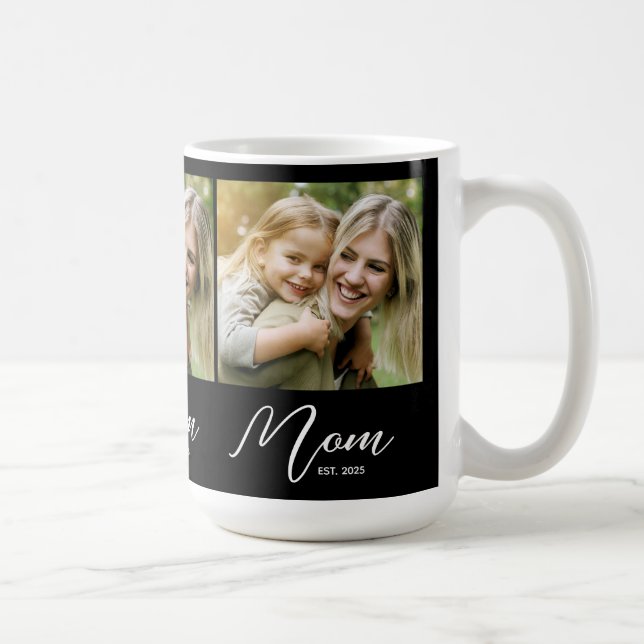 Mom Established Script Black 3 Photo Kaffemugg (Höger)