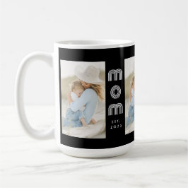 Mom Established Script Black 3 Photo  Kaffemugg