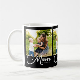 Mom Established Script Black 3 Photo  Kaffemugg