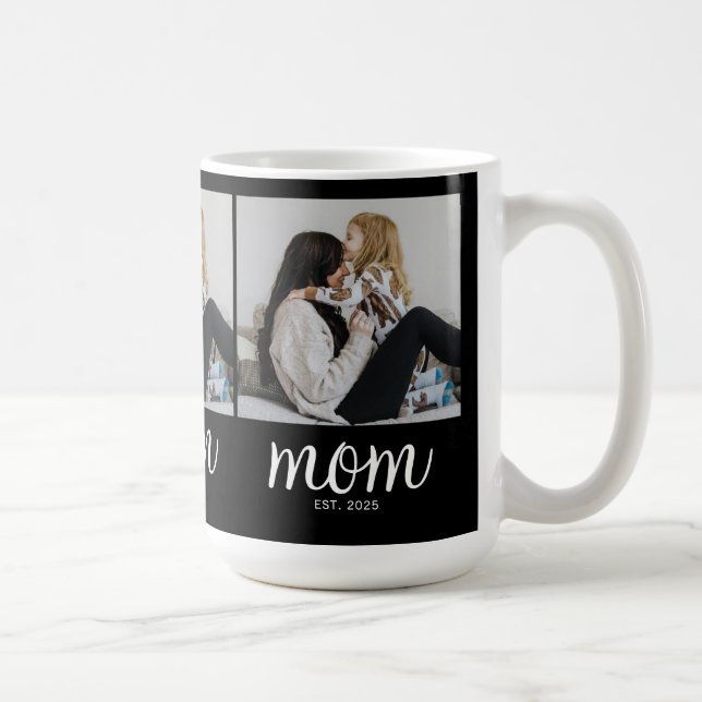 Mom Established Script Black 3 Photo Kaffemugg (Höger)