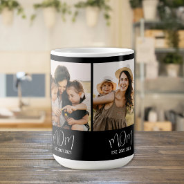 Mom Established Script Black 3 Photo Kaffemugg