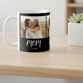 Mom Established Script Black 3 Photo Kaffemugg