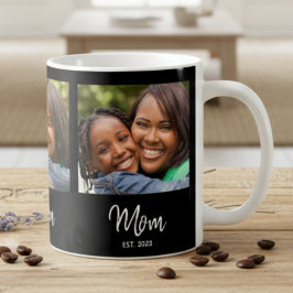 Mom Established Script Black 3 Photo Kaffemugg