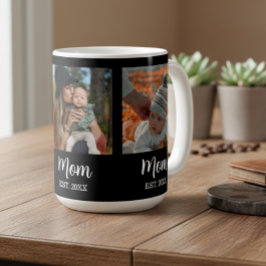 Mom Established Script Black 3 Photo Kaffemugg
