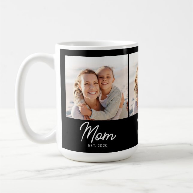 Mom Established Script Black 3 Photo Kaffemugg (Vänster)