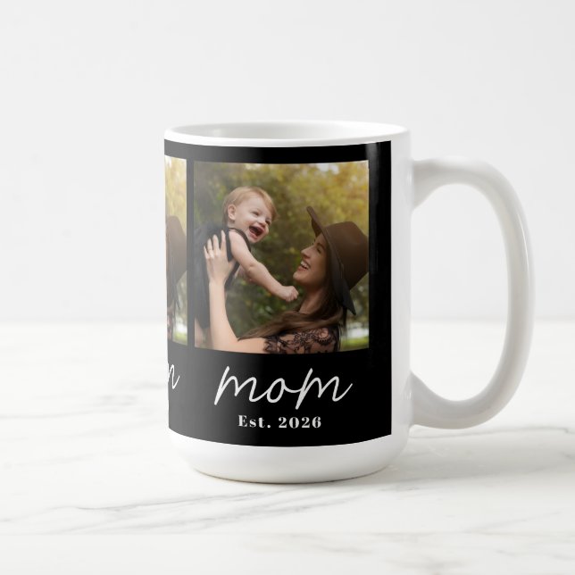 Mom Established Script Black 3 Photo  Kaffemugg (Höger)