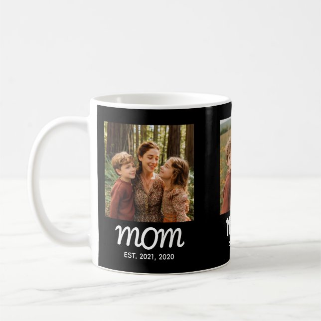 Mom Established Script Black 3 Photo Kaffemugg (Vänster)