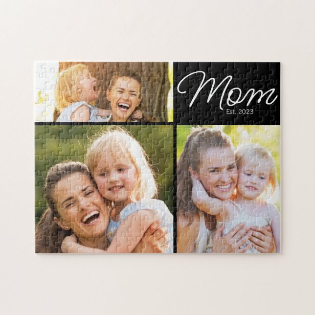 Mom Established Script Black 3 Photo Pussel (Horisontell)