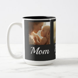 Mom Established Script Black 3 Photo Två-Tonad Mugg