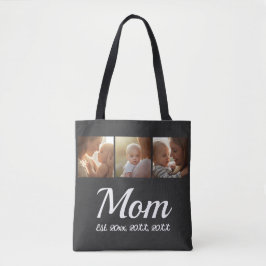 Mom Established Script Black 3 Photo Tygkasse