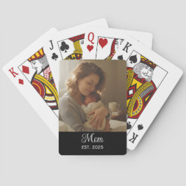 Mom Established Script Black Photo Casinokort