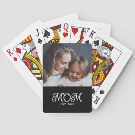 Mom Established Script Black Photo Poker Cards Casinokort