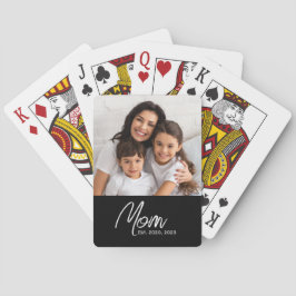 Mom Established Script Black Photo Poker Cards Casinokort