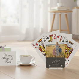 Mom Established Script Black Photo Poker Cards Casinokort