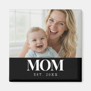 MOM Established Vit Typografi Foto Present Magnet