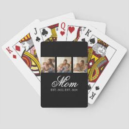 Mom Established White Elegant Script 3 Photo Casinokort