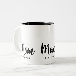 Mom Established Year New Mother Gift Två-Tonad Mugg