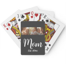 Mom Established year Script Black 3 Photo Tote