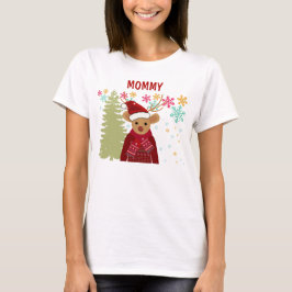 Mom Family Matching Trendy Cute Reindeer Christmas T Shirt