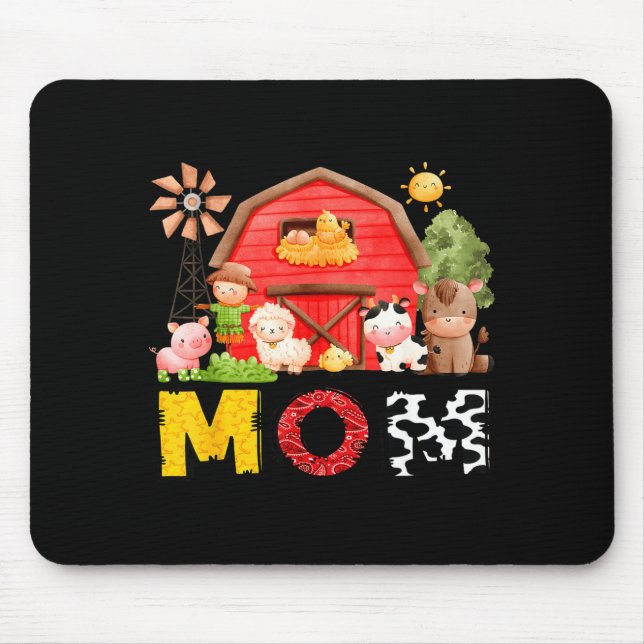 Mom Farm Cow Birthday Boy Matching Family Matching Musmatta (Framsidan)