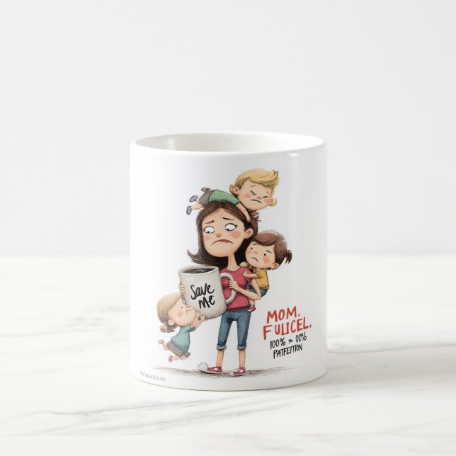 Mom Fuel Needed: A Funny and Relatable  Kaffemugg (Center)