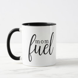 'Mom Fuel' Svart och Vitt Minimalistisk Present Mugg