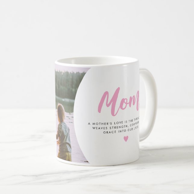 Mom Gift Custom Photo Mom Quote Kaffemugg (Framsida höger)