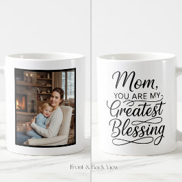 Mom Greatest Blessing Heartfelt Easy Custom Photo  Kaffemugg