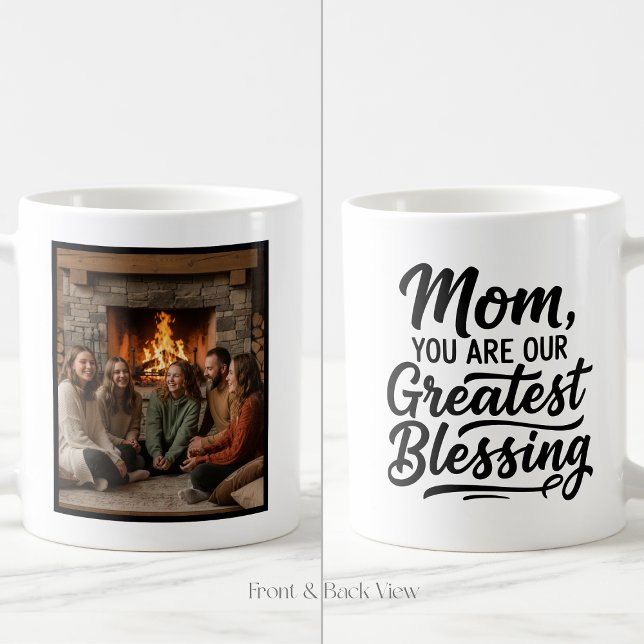 Mom Greatest Blessing Personalized 1 Photo Simple Kaffemugg (Skapare uppladdad)