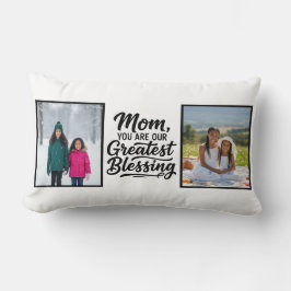 Mom Greatest Blessing Two Custom Photo Minimalist Lumbarkudde
