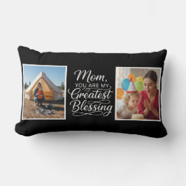 Mom Greatest Blessing Two Photo Custom Minimalist Lumbarkudde