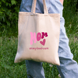 Mom heart tote bag tygkasse
