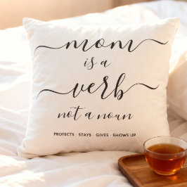 Mom Is a Verb Family Photo Collage Mother Keepsake Kudde