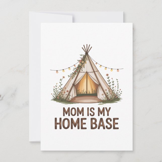 Mom Is My Home Base Inbjudningar (Framsida)