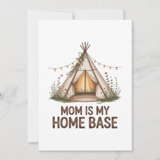 Mom Is My Home Base Inbjudningar