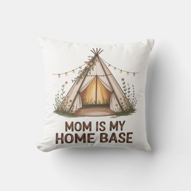 Mom Is My Home Base Kudde (Framsida)