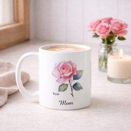 Mom June Birth Flower Rose Kaffemugg